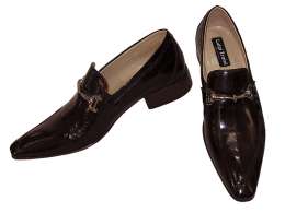 Туфли итальянские мужские Luigi Traini бордовые (кожа угря)