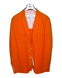 ENRICO COVERY стильный мужской итальянский пиджак морковного цвета
