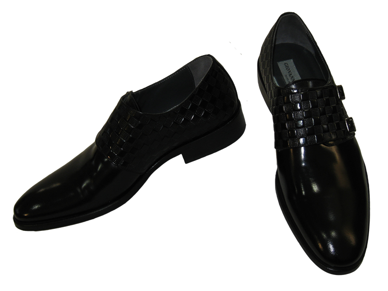 Туфли итальянские мужские FRANCESCO CONTI черные с пряжкой